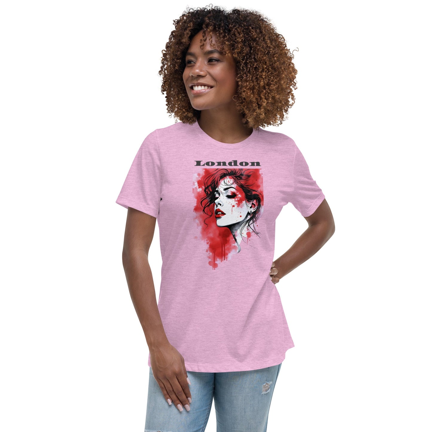 London Red Splash T-Shirt – Artistic Urban Portrait Tee | ccanvas - T-Shirts | Ccanvas