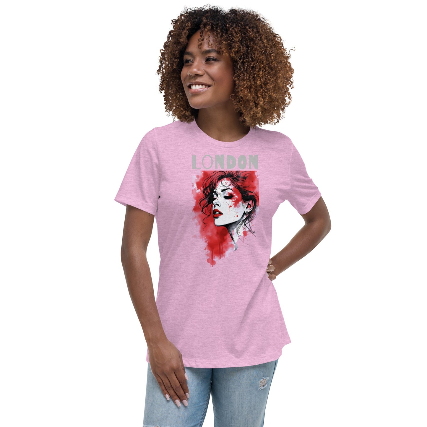 London Red Splash T-Shirt – Artistic Urban Portrait Tee | ccanvas - T-Shirts | Ccanvas
