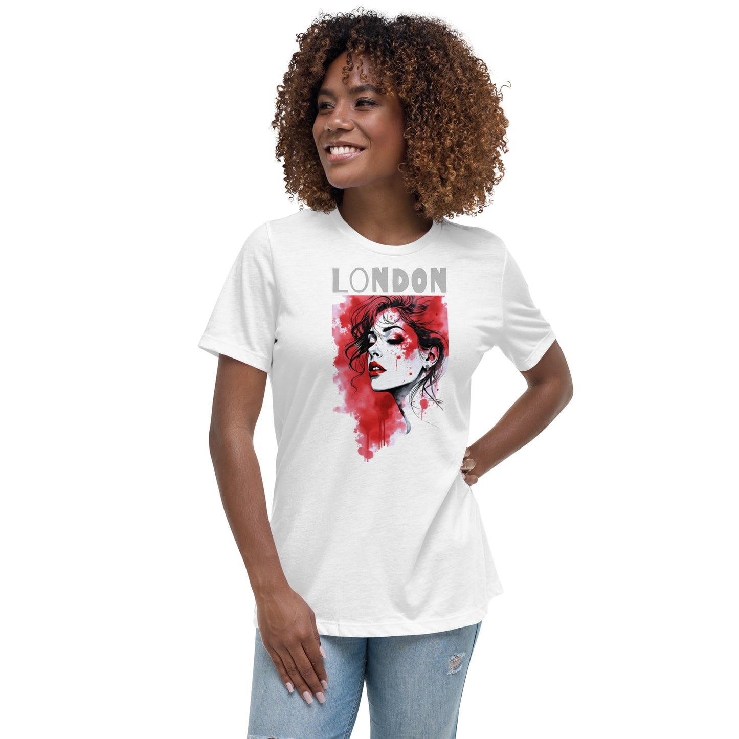 London Red Splash T-Shirt – Artistic Urban Portrait Tee | ccanvas - T-Shirts | Ccanvas